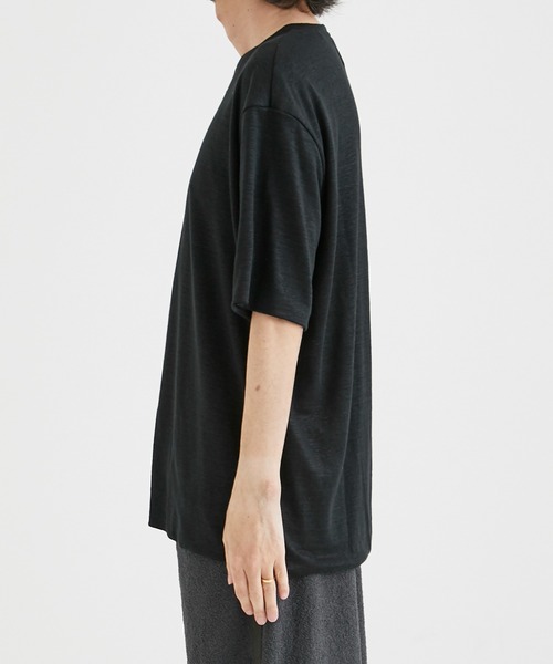RIVORA(リヴォラ)の「【RIVORA/リヴォラ】Vintage Linen Layered T-Shirts/ヴィンティージリネンレイヤードTシャツ(Tシャツ/カットソー・メンズ・ホワイト/ブラック・L/XL/M)」の4枚目の写真