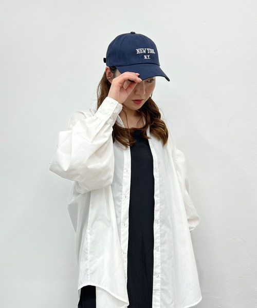 CEMONEMO(セモネモ)の「NEW YORK ベースボールキャップ(キャップ・レディース・ブラック/ネイビー/ベージュ/ホワイト・FREE)」の18枚目の写真