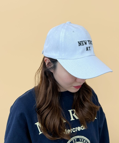 CEMONEMO(セモネモ)の「NEW YORK ベースボールキャップ(キャップ・レディース・ブラック/ネイビー/ベージュ/ホワイト・FREE)」の8枚目の写真