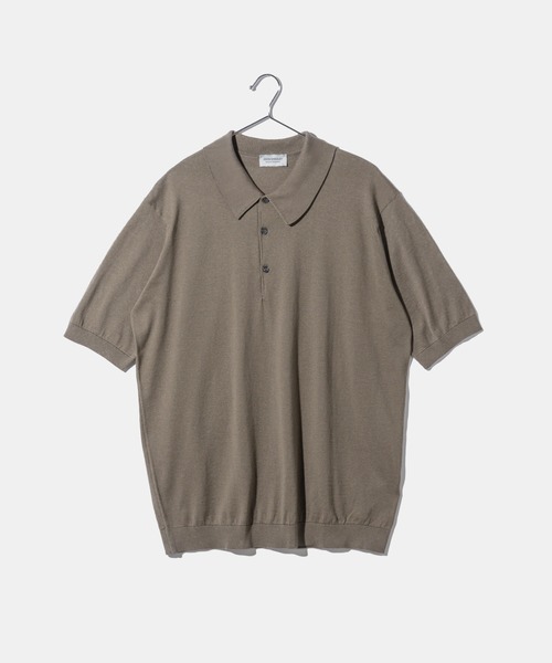 JOHN SMEDLEY(ジョンスメドレー)の「JOHN SMEDLEY ISIS 30 GAUGE SEAISLAND COTTON POLO KNITジョンスメドレー アイシス 30ゲージ シーアイランドコットン ポロニット EASY FIT(ポロシャツ・メンズ・シルバー/ベージュ系/ブラウン系その他/コバルトブルー/ブラック/カーキオリーブ/グレー系その他/ネイビー/インディゴブルー/ホワイト/ベージュ系1/チョコ/ダークブラウン/チャコール/グレイッシュベージュ・LARGE/X-LARGE/MEDIUM/SMALL)」の9枚目の写真