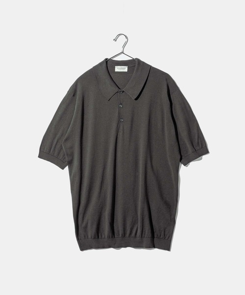 JOHN SMEDLEY ISIS 30 GAUGE SEAISLAND COTTON POLO KNITジョン