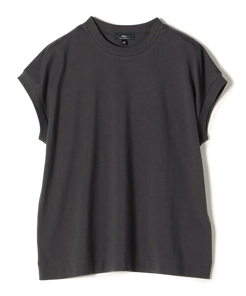 【シップス　ウィメン】SHIPS Primary Navy Label: ニュー スヴィン コットン フレンチ スリーブ SHIPS Primary Navy Label: ニュー スヴィン コットン フレンチ