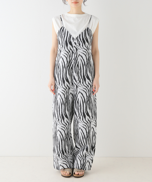 FRAMeWORK（フレームワーク）の「【LACHEMENT/ラシュモン】ゼブラウェーブオールインワン（つなぎ/オールインワン・レディース・ブラック・FREE）」の7枚目の写真