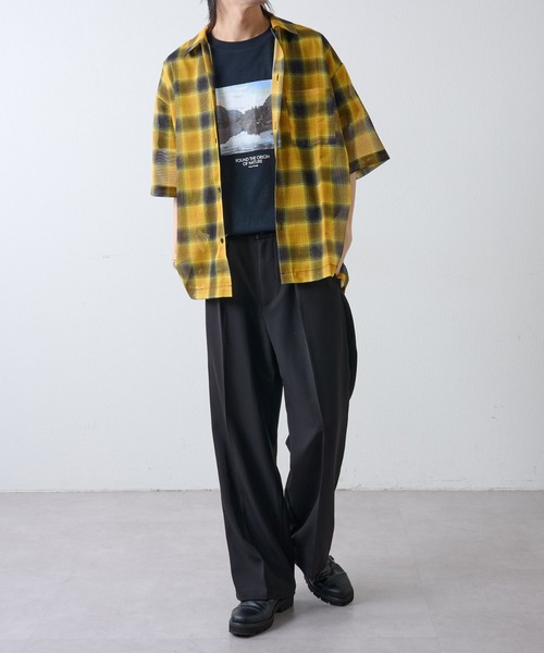 COLONY 2139（コロニートゥーワンスリーナイン）の「メッシュオンブレチェック半袖シャツ（シャツ/ブラウス・メンズ・ブラック/ブルー/イエロー・MEDIUM/LARGE）」の7枚目の写真