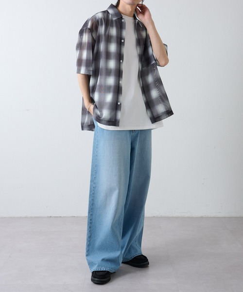 COLONY 2139（コロニートゥーワンスリーナイン）の「メッシュオンブレチェック半袖シャツ（シャツ/ブラウス・メンズ・ブラック/ブルー/イエロー・MEDIUM/LARGE）」の8枚目の写真