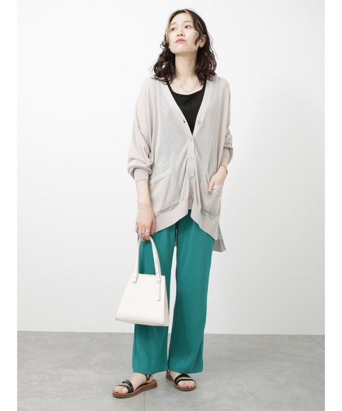 Samansa Mos2 blue（サマンサモスモスブルー）の「ドット/無地アソートプリーツパンツ（その他パンツ・レディース・ネイビー/ベージュ/ブラック/グリーン・ﾌﾘ-）」の16枚目の写真