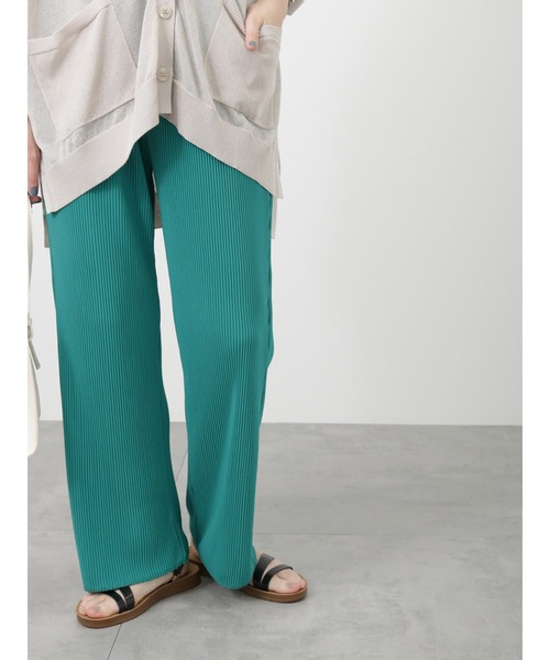 Samansa Mos2 blue（サマンサモスモスブルー）の「ドット/無地アソートプリーツパンツ（その他パンツ・レディース・ネイビー/ベージュ/ブラック/グリーン・ﾌﾘ-）」の12枚目の写真