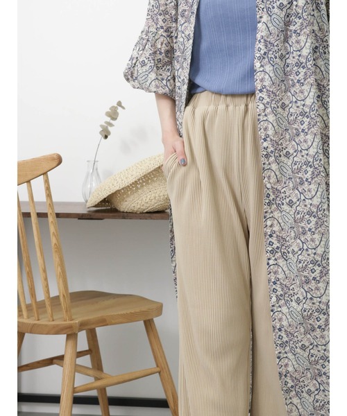 Samansa Mos2 blue（サマンサモスモスブルー）の「ドット/無地アソートプリーツパンツ（その他パンツ・レディース・ネイビー/ベージュ/ブラック/グリーン・ﾌﾘ-）」の14枚目の写真