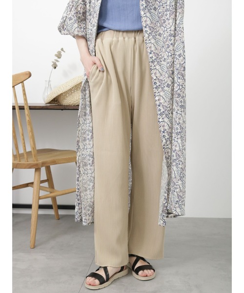 Samansa Mos2 blue（サマンサモスモスブルー）の「ドット/無地アソートプリーツパンツ（その他パンツ・レディース・ネイビー/ベージュ/ブラック/グリーン・ﾌﾘ-）」の7枚目の写真