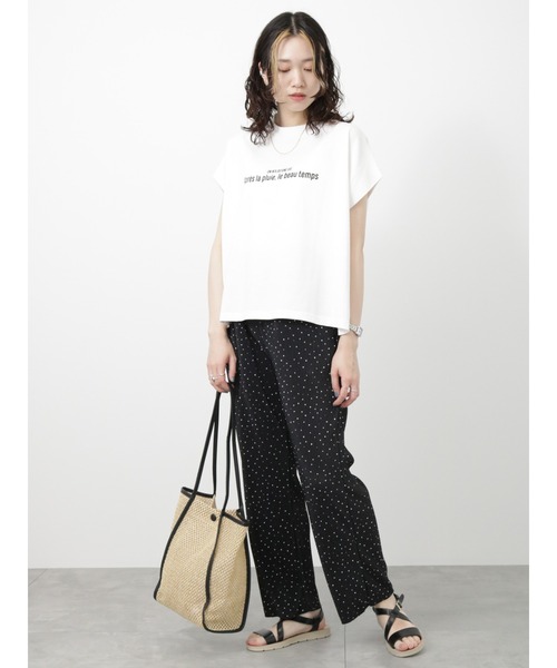 Samansa Mos2 blue（サマンサモスモスブルー）の「ドット/無地アソートプリーツパンツ（その他パンツ・レディース・ネイビー/ベージュ/ブラック/グリーン・ﾌﾘ-）」の11枚目の写真