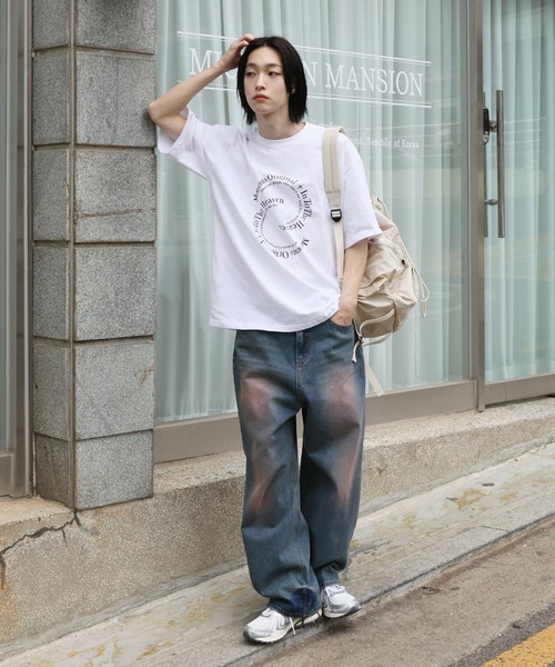 FOLLOWIN（フォロウィン）の「[UNISEX] レタリングプリントオーバーサイズ半袖Tシャツ（Tシャツ/カットソー・メンズ・グレー/ホワイト/ブラック・FREE）」の19枚目の写真