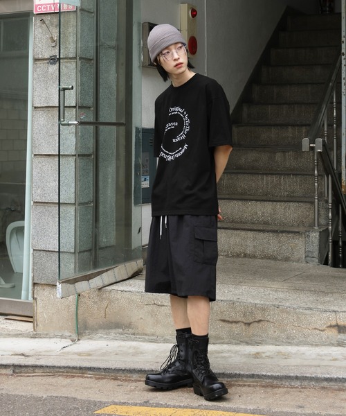 FOLLOWIN（フォロウィン）の「[UNISEX] レタリングプリントオーバーサイズ半袖Tシャツ（Tシャツ/カットソー・メンズ・グレー/ホワイト/ブラック・FREE）」の4枚目の写真