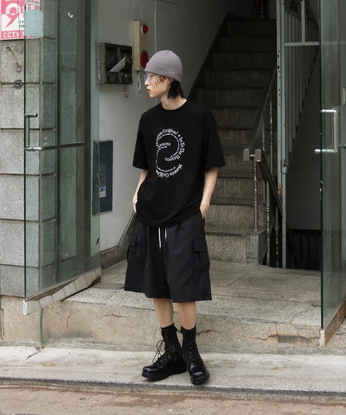 FOLLOWIN（フォロウィン）の「[UNISEX] レタリングプリントオーバーサイズ半袖Tシャツ（Tシャツ/カットソー・メンズ・グレー/ホワイト/ブラック・FREE）」の5枚目の写真
