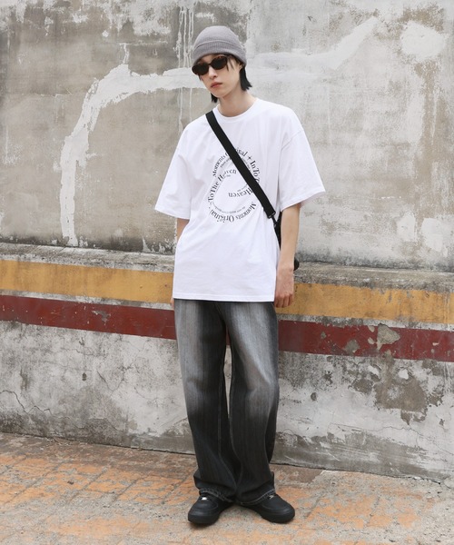 FOLLOWIN（フォロウィン）の「[UNISEX] レタリングプリントオーバーサイズ半袖Tシャツ（Tシャツ/カットソー・メンズ・グレー/ホワイト/ブラック・FREE）」の15枚目の写真