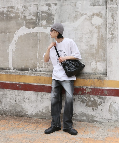 FOLLOWIN（フォロウィン）の「[UNISEX] レタリングプリントオーバーサイズ半袖Tシャツ（Tシャツ/カットソー・メンズ・グレー/ホワイト/ブラック・FREE）」の16枚目の写真