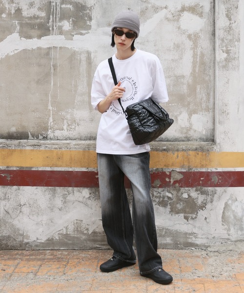 FOLLOWIN（フォロウィン）の「[UNISEX] レタリングプリントオーバーサイズ半袖Tシャツ（Tシャツ/カットソー・メンズ・グレー/ホワイト/ブラック・FREE）」の18枚目の写真