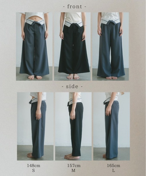 VANNIE U(ヴァニーユー)の「折り返しウエストワイドスラックス/SMLサイズあり(スラックス・レディース・グレー/ブラック/ベージュ・SMALL/MEDIUM/LARGE)」の4枚目の写真