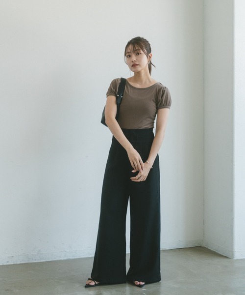 VANNIE U(ヴァニーユー)の「折り返しウエストワイドスラックス/SMLサイズあり(スラックス・レディース・グレー/ブラック/ベージュ・SMALL/MEDIUM/LARGE)」の6枚目の写真