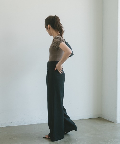 VANNIE U(ヴァニーユー)の「折り返しウエストワイドスラックス/SMLサイズあり(スラックス・レディース・グレー/ブラック/ベージュ・SMALL/MEDIUM/LARGE)」の18枚目の写真