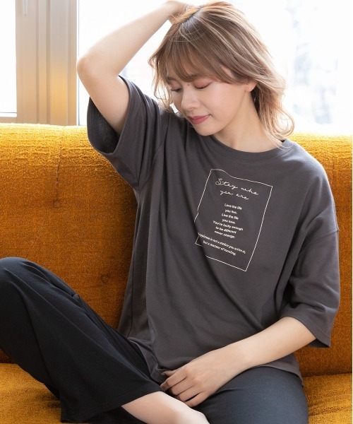 ad thie(アドティエ)の「ルームウエア セットアップ(SL)(ルームウェア/パジャマ・レディース・ホワイト系/ピンク系/チャコールグレー×ブラック/アイボリー系/ベージュ系/ブラウン/チャコールグレー/ピンク系2/ベージュ系2/ホワイト系2/ブラウン系2/アイボリー系2・MEDIUM/SMALL/FREE/LL)」の17枚目の写真