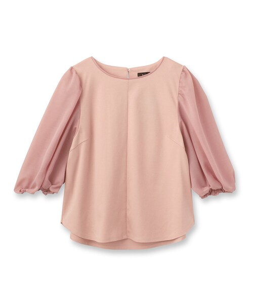 【接触冷感/洗える】ボリュームスリーブTブラウス