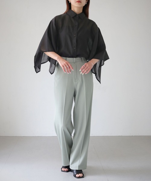 cheriella（シェリエラ）の「【cheriella】WEB限定スクエアスリーブスリットシアーシャツ（シャツ/ブラウス・レディース・オフホワイト/チャコール/ブラック・M）」の17枚目の写真