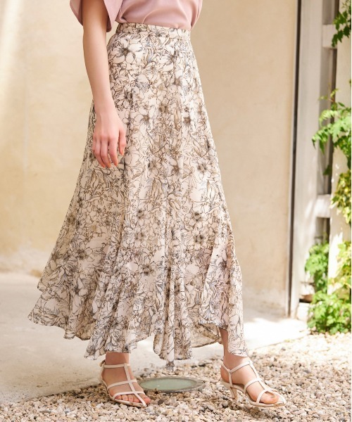 mysty woman（ミスティウーマン）の「エスカルゴマーメイドスカート 975245（スカート・レディース・ブラック系その他2/ベージュ系その他/ホワイト系その他/ブラック系その他/ブラック/グレー/ベージュ/ホワイト/ブラック系その他3/ベージュ系その他3/ホワイト系その他2/グレー系その他/ホワイト系2/ブラック系3/ネイビー/グレー系その他4・FREE）」の2枚目の写真