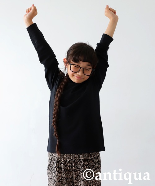 antiqua（アンティカ）の「綿100%ダマスク柄長袖ルームウエア（ルームウェア/パジャマ・キッズ・ブラック・120/130/140/150/160）」の9枚目の写真