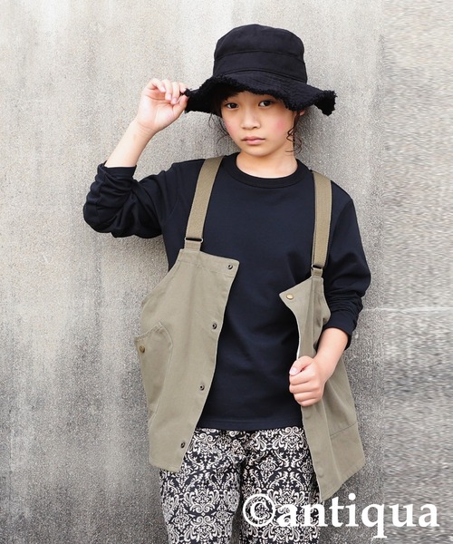 antiqua（アンティカ）の「綿100%ダマスク柄長袖ルームウエア（ルームウェア/パジャマ・キッズ・ブラック・120/130/140/150/160）」の12枚目の写真