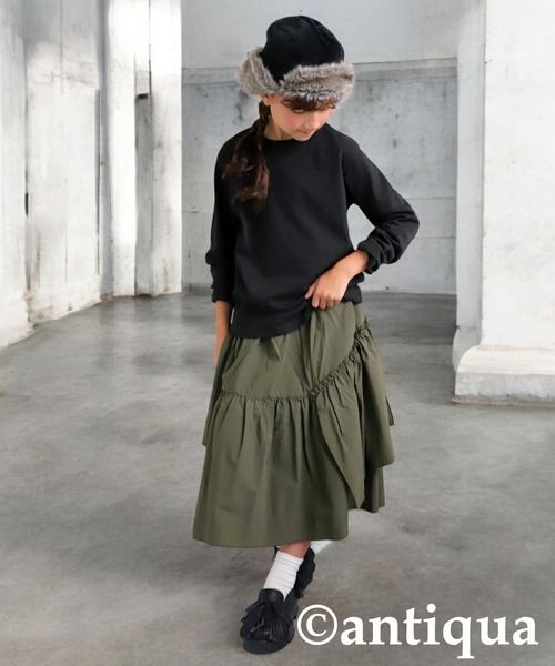 antiqua（アンティカ）の「綿100%ダマスク柄長袖ルームウエア（ルームウェア/パジャマ・キッズ・ブラック・120/130/140/150/160）」の13枚目の写真