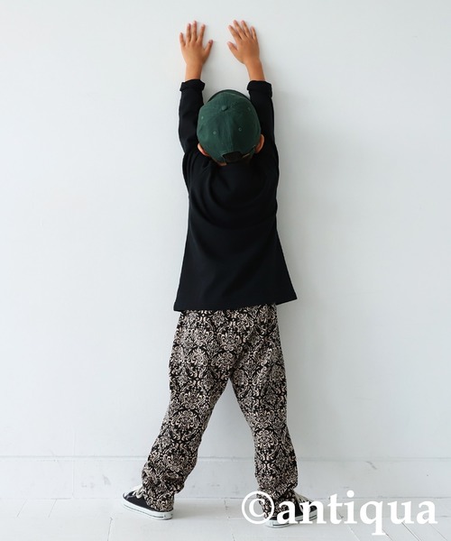 antiqua（アンティカ）の「綿100%ダマスク柄長袖ルームウエア（ルームウェア/パジャマ・キッズ・ブラック・120/130/140/150/160）」の20枚目の写真