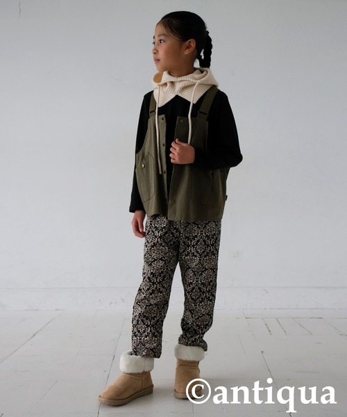 antiqua（アンティカ）の「綿100%ダマスク柄長袖ルームウエア（ルームウェア/パジャマ・キッズ・ブラック・120/130/140/150/160）」の15枚目の写真