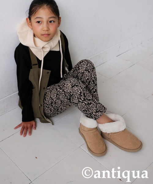 antiqua（アンティカ）の「綿100%ダマスク柄長袖ルームウエア（ルームウェア/パジャマ・キッズ・ブラック・120/130/140/150/160）」の16枚目の写真