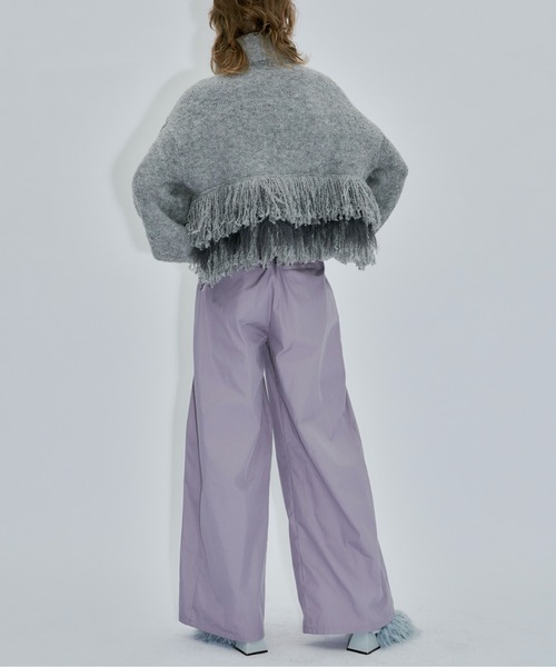 LA BELLE ETUDE（ラベルエチュード）の「サイドタックGワイドパンツ（スラックス・レディース・ブラック/グレー/ライトパープル・0/1）」の4枚目の写真