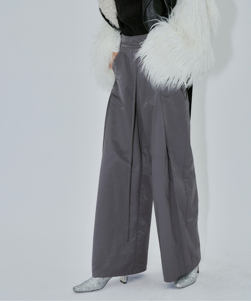 LA BELLE ETUDE（ラベルエチュード）の「サイドタックGワイドパンツ（スラックス・レディース・ブラック/グレー/ライトパープル・0/1）」の16枚目の写真