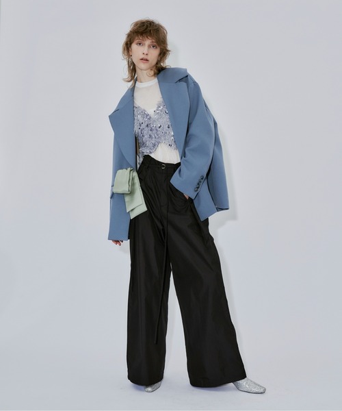 LA BELLE ETUDE（ラベルエチュード）の「サイドタックGワイドパンツ（スラックス・レディース・ブラック/グレー/ライトパープル・0/1）」の19枚目の写真