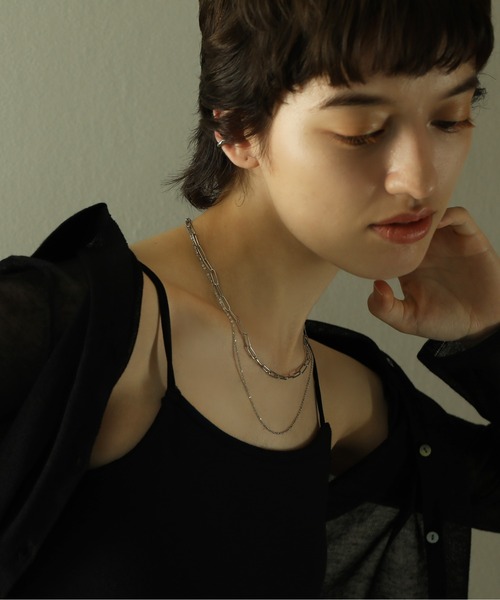 ORLEAN(オルレアン)の「金属アレルギー対応 ダブルチェーンデザインネックレス サージカルステンレス(ネックレス・レディース・ゴールド/シルバー・フリー)」の4枚目の写真
