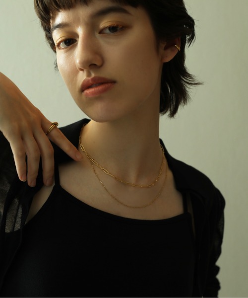 ORLEAN(オルレアン)の「金属アレルギー対応 ダブルチェーンデザインネックレス サージカルステンレス(ネックレス・レディース・ゴールド/シルバー・フリー)」の5枚目の写真