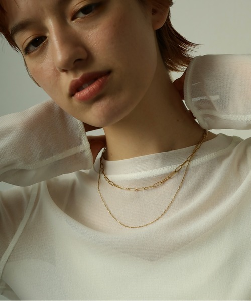ORLEAN(オルレアン)の「金属アレルギー対応 ダブルチェーンデザインネックレス サージカルステンレス(ネックレス・レディース・ゴールド/シルバー・フリー)」の11枚目の写真
