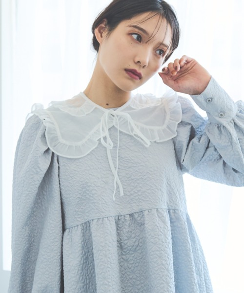 paravion(パラビオン)の「シアーダブル付け衿(付け襟・レディース・ブラック/ホワイト・FREE)」の6枚目の写真