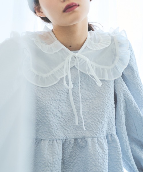 paravion(パラビオン)の「シアーダブル付け衿(付け襟・レディース・ブラック/ホワイト・FREE)」の7枚目の写真