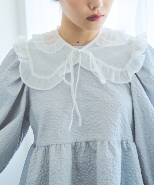 paravion(パラビオン)の「シアーダブル付け衿(付け襟・レディース・ブラック/ホワイト・FREE)」の9枚目の写真