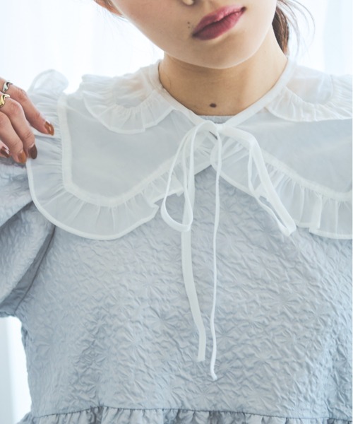 paravion(パラビオン)の「シアーダブル付け衿(付け襟・レディース・ブラック/ホワイト・FREE)」の10枚目の写真