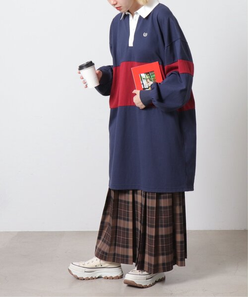 DOUBLE NAME（ダブルネーム）の「配色ラガーポロ衿ワンピース（ワンピース・レディース・キナリ/グリーン/ネイビー・FREE）」の22枚目の写真