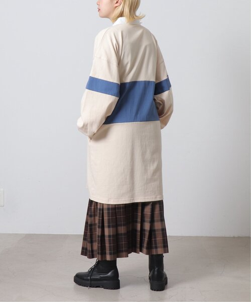 DOUBLE NAME（ダブルネーム）の「配色ラガーポロ衿ワンピース（ワンピース・レディース・キナリ/グリーン/ネイビー・FREE）」の10枚目の写真