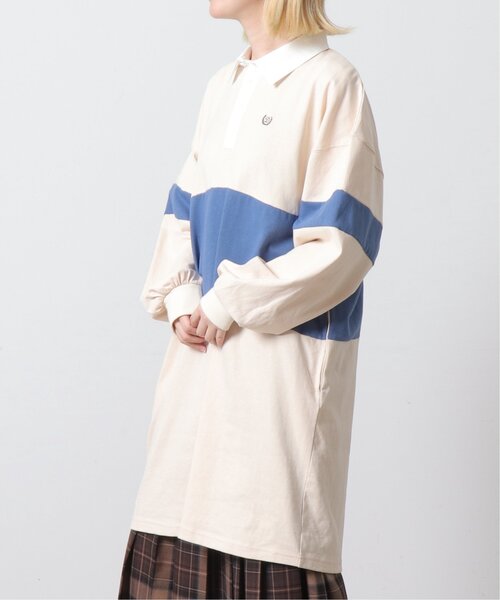 DOUBLE NAME（ダブルネーム）の「配色ラガーポロ衿ワンピース（ワンピース・レディース・キナリ/グリーン/ネイビー・FREE）」の12枚目の写真