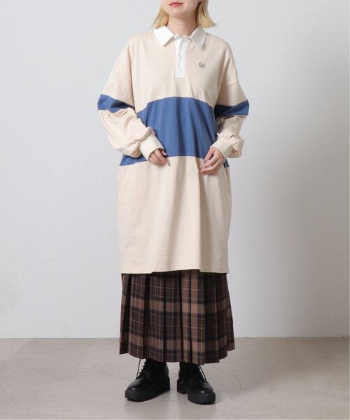 DOUBLE NAME（ダブルネーム）の「配色ラガーポロ衿ワンピース（ワンピース・レディース・キナリ/グリーン/ネイビー・FREE）」の20枚目の写真