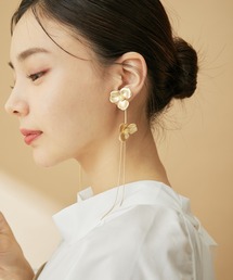 ダブルフラワーロングイヤリング