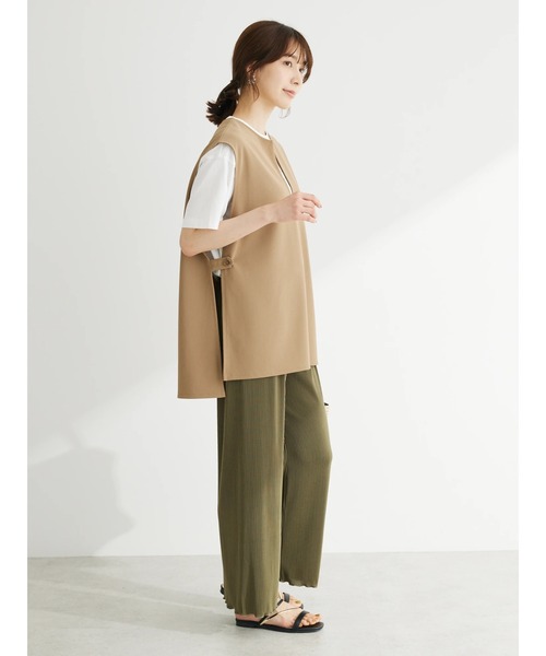 Green　Parks（グリーンパークス）の「キーネックカットベスト（ベスト・レディース・ブラック/ベージュ・FREE）」の8枚目の写真