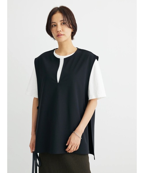 Green　Parks（グリーンパークス）の「キーネックカットベスト（ベスト・レディース・ブラック/ベージュ・FREE）」の18枚目の写真